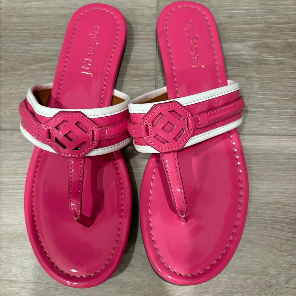 Fuchsia and White Sandals